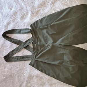 Overall Pants Wide Leg Olive Green